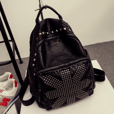New Shoulder Bag Korean Style Simple Rivet Mini Backpack For Women Girl Female School Bag