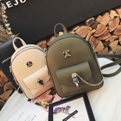 woman backpack girls mini backpack chains design woman lipstick lock backpack 2019 luxury brand girls schoolbgas